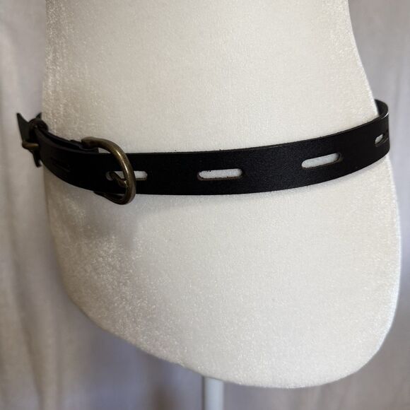 Time And Tru Punched Black Leather Belt - Women's Size S/M - Picture 8 of 15